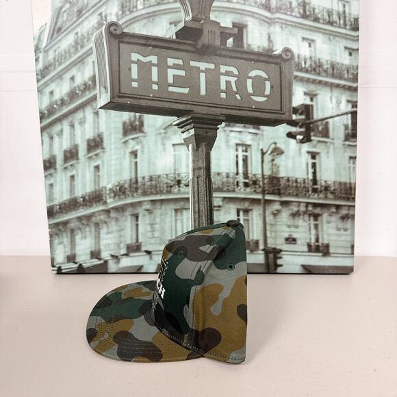 Coach C0975 Cotton printed camouflage flat-brimmed cap, dark green camouflage main image 6